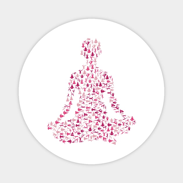 Yoga Lover Yoga Lotus Pose Design Magnet by Sanu Designs